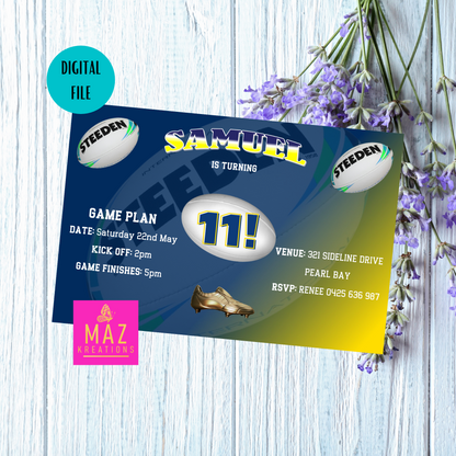 North Queensland Cowboys themed Birthday Invitation