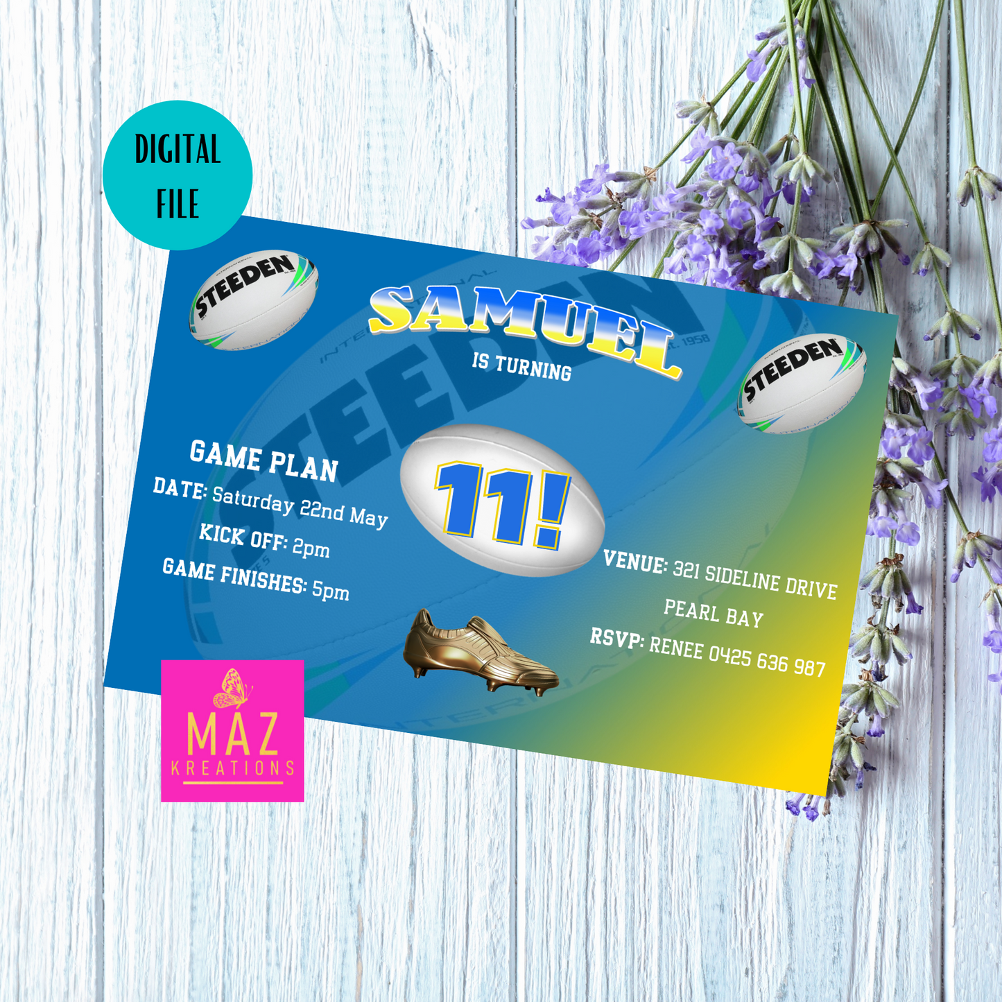 Parramatta Eels Birthday Invitation