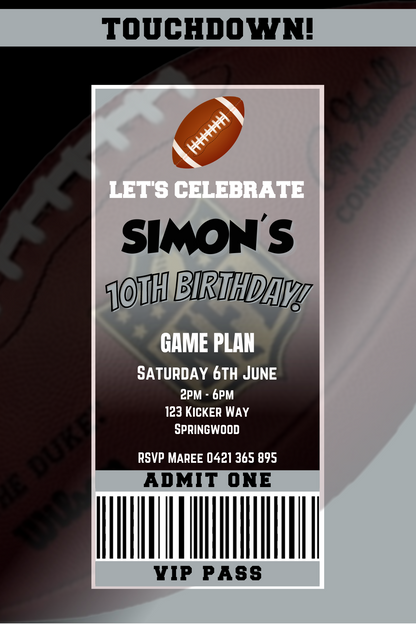 Las Vegas Raiders Birthday Invitation