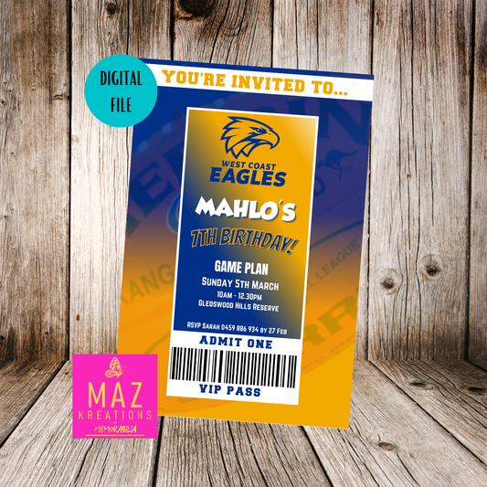 West Coast Eagles Birthday Invitation