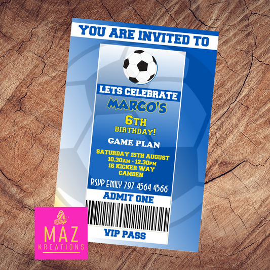 Brighton & Hove Albion themed Birthday Invitation