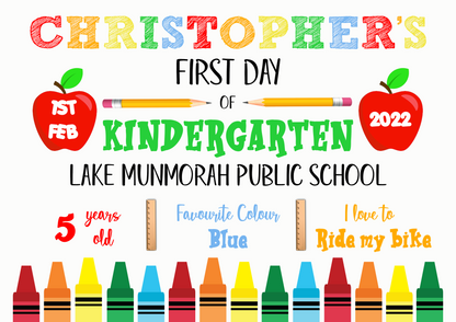 First Day of School poster - CHRISTOPHER THEME