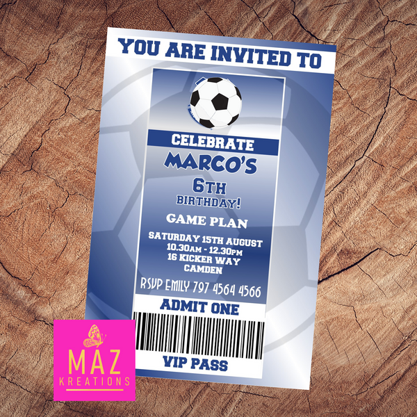 Everton themed Birthday Invitation – Maz Kreations