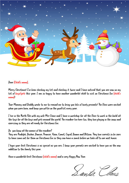 First Christmas Letter from Santa