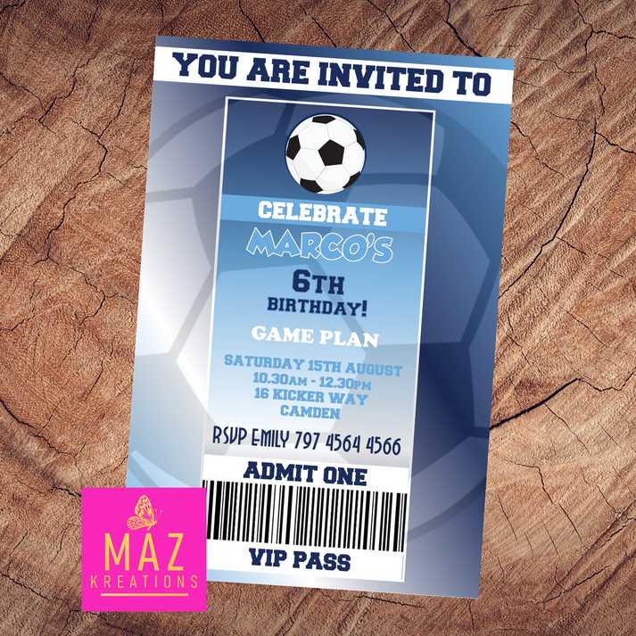 Manchester City Birthday Invitation – Maz Kreations