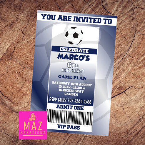 Tottenham Hotspur themed Birthday Invitation – Maz Kreations